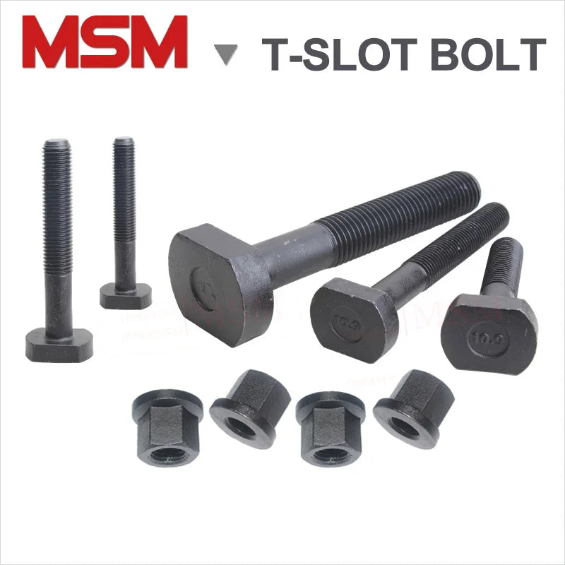 10.9 Level Carbon Steel T Slot Bolt With Nut T Shape Screw Clamping Cap Bolt M12/16/20/M16 M20 M24 M30 Milling Machine Threaded