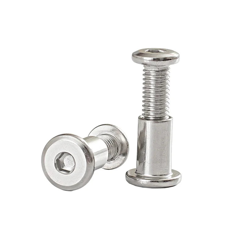 10 Sets Stainless Steel Hexagon Socket Butt Screw M3 M4 M5 Furniture Bridge Screw Wooden Board Joint Screw & Cap Nut