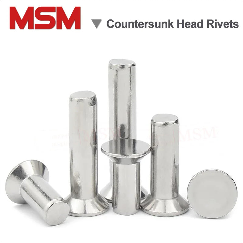 100/50/20 Pcs Stainless Steel Countersunk Head Rivets M3 M4 M5 M6 Solid Flat Head Rivets Length 6~40mm