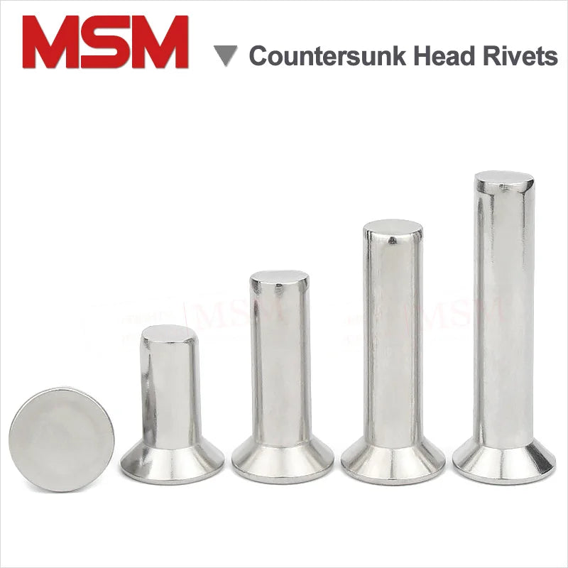 100/50/20 Pcs Stainless Steel Countersunk Head Rivets M3 M4 M5 M6 Solid Flat Head Rivets Length 6~40mm