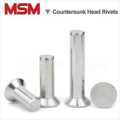 100/50/20 Pcs Stainless Steel Countersunk Head Rivets M3 M4 M5 M6 Solid Flat Head Rivets Length 6~40mm