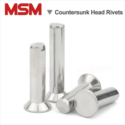 100/50/20 Pcs Stainless Steel Countersunk Head Rivets M3 M4 M5 M6 Solid Flat Head Rivets Length 6~40mm