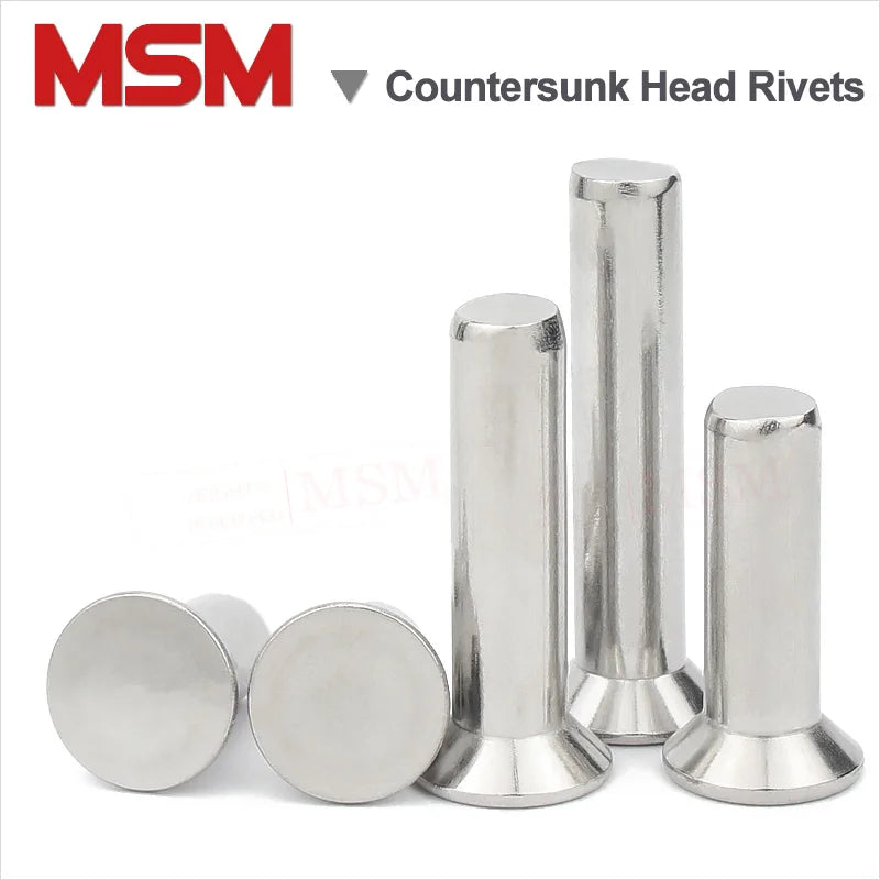 100/50/20 Pcs Stainless Steel Countersunk Head Rivets M3 M4 M5 M6 Solid Flat Head Rivets Length 6~40mm