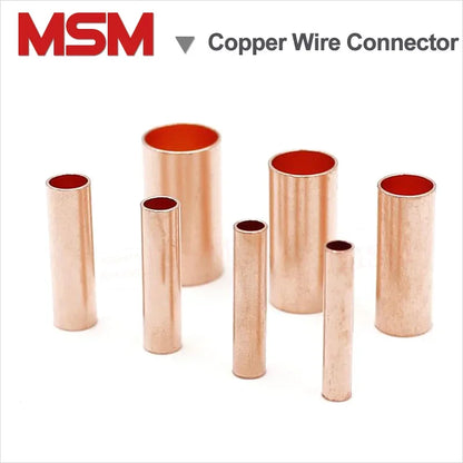 100PCS Copper Wire Joint Connecting Tube GT0.5/1/1.5/2.5/4/6/10/16/25/35mm2 Cable Terminal Joint Sleeve Pipe Connector And Plier