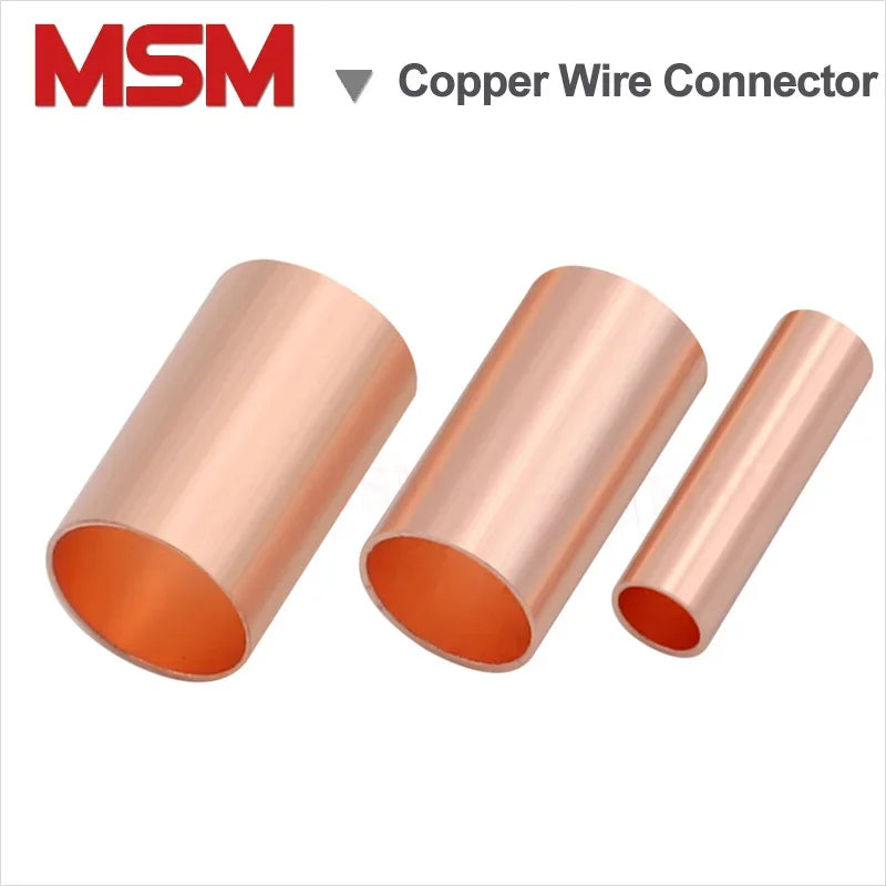 100PCS Copper Wire Joint Connecting Tube GT0.5/1/1.5/2.5/4/6/10/16/25/35mm2 Cable Terminal Joint Sleeve Pipe Connector And Plier