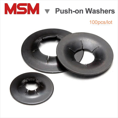 100PCS Push-on Locking Washers With Dense Teeth  M3 M4 M5 M6 M8 M10 M12 Speed Clips Internal Tooth Spring Washers Starlock Nut