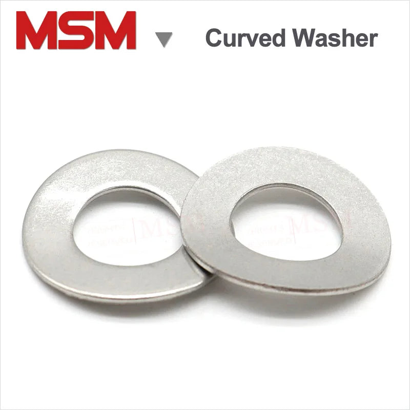 100Pcs Stainless Steel GB860 Curved Spring Washers M2 M2.5 M3 M4 M5 M6 M8 M10 Wave Shape Elastic Spring Washers Step Motor Use