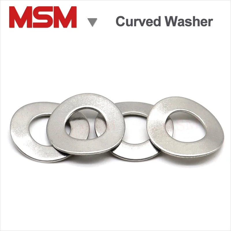 100Pcs Stainless Steel GB860 Curved Spring Washers M2 M2.5 M3 M4 M5 M6 M8 M10 Wave Shape Elastic Spring Washers Step Motor Use