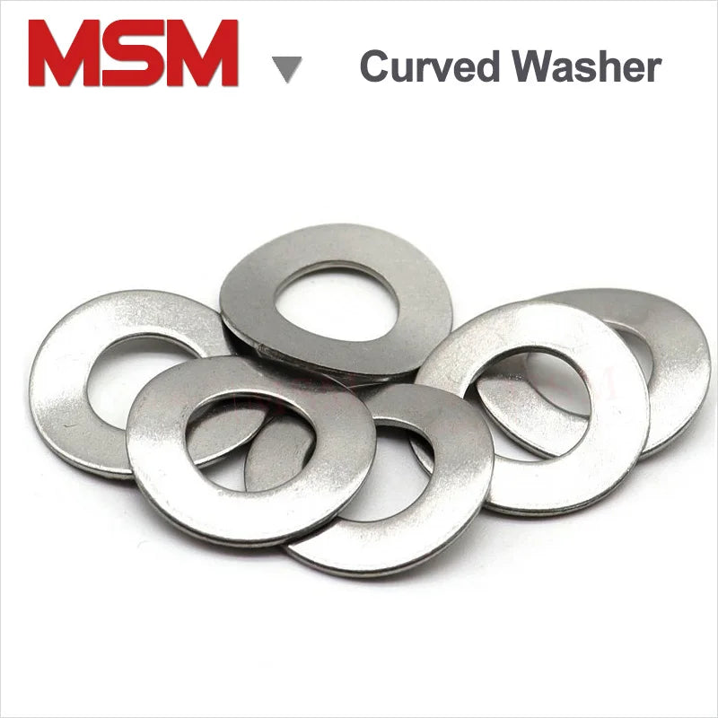 100Pcs Stainless Steel GB860 Curved Spring Washers M2 M2.5 M3 M4 M5 M6 M8 M10 Wave Shape Elastic Spring Washers Step Motor Use