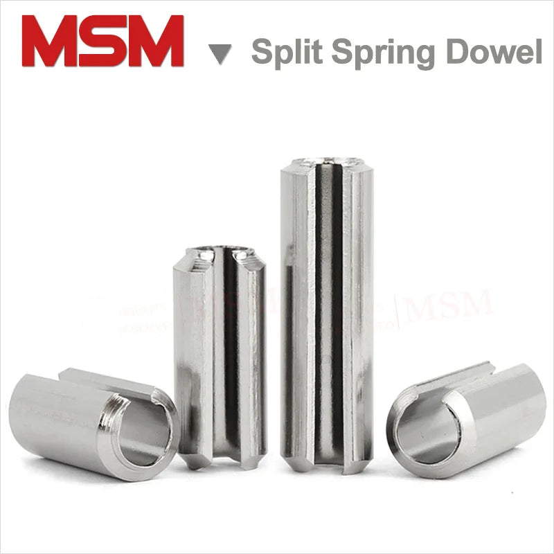 100Pcs Stainless Steel Straight Slot Spring Pin M1.5/2/2.5/3/3.5 Split Spring Dowel Elastic Cylindrical Cotter Pin Tension Dowel