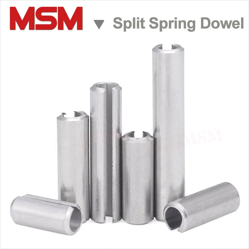 100Pcs Stainless Steel Straight Slot Spring Pin M1.5/2/2.5/3/3.5 Split Spring Dowel Elastic Cylindrical Cotter Pin Tension Dowel