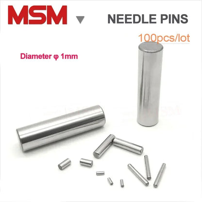 100pcs Needle Pin Diameter 1mm Length 3 4 5 6 7 8 9 10 11 12 15 16 18 20mm GCr15 Bearing Steel Cylindrical Rolling Dowel