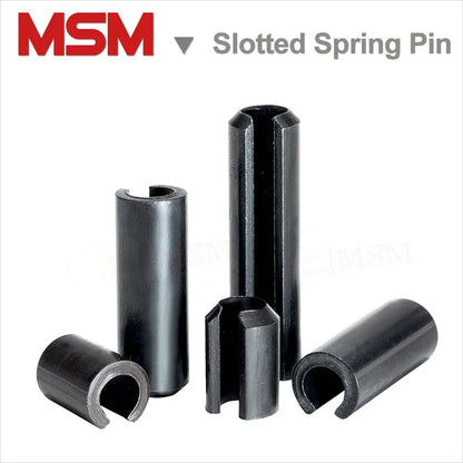 100pcs Slotted Spring Pins Black 65Mn Steel M1.5 M2 M2.5 M3 Open Elastic Split Dowel Positioning Cylindrical Cotter Pin GB879