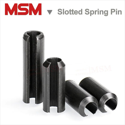 100pcs Slotted Spring Pins Black 65Mn Steel M1.5 M2 M2.5 M3 Open Elastic Split Dowel Positioning Cylindrical Cotter Pin GB879