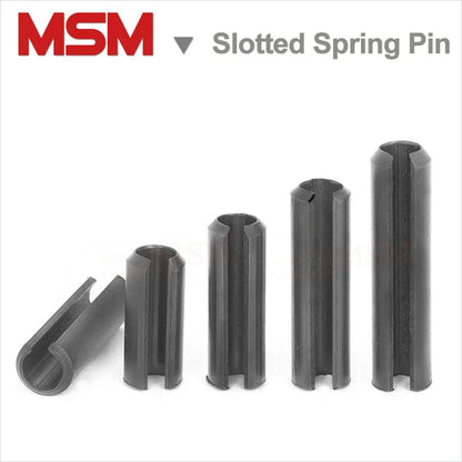 100pcs Slotted Spring Pins Black 65Mn Steel M1.5 M2 M2.5 M3 Open Elastic Split Dowel Positioning Cylindrical Cotter Pin GB879