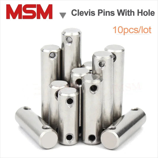 10PCS Stainless Steel Clevis Pins With Split Pin Hole at Double End Without Head Cylindrical Pin Locating Dowel Diameter 4/5/6/8