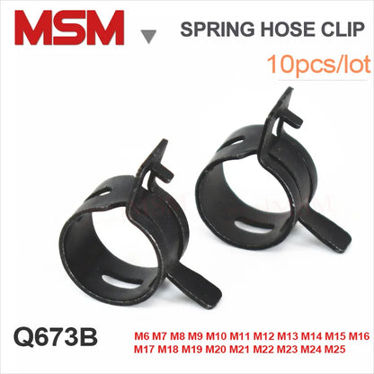 10PCS Vacuum Spring Hose Clip For Fuel Oil Water Pipe Hose Clamp Black Spring Clip Pipe Tube Band Clamp Metal FastenerM5/6/7/8/9