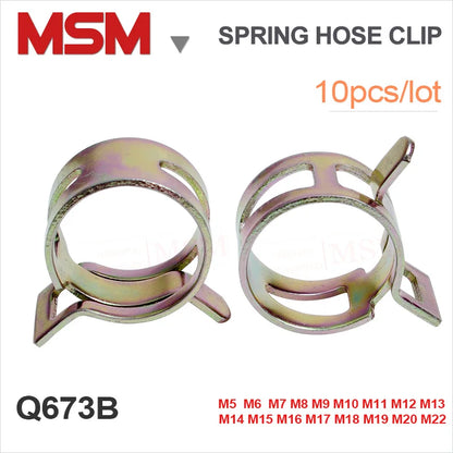 10PCS Vacuum Spring Hose Clip For Fuel Oil Water Pipe Hose Clamp Black Spring Clip Pipe Tube Band Clamp Metal FastenerM5/6/7/8/9