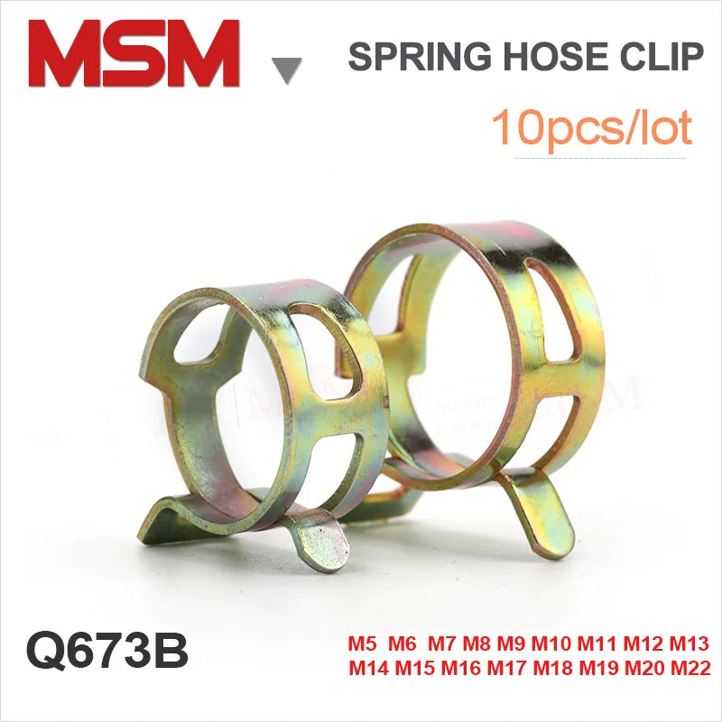 10PCS Vacuum Spring Hose Clip For Fuel Oil Water Pipe Hose Clamp Black Spring Clip Pipe Tube Band Clamp Metal FastenerM5/6/7/8/9