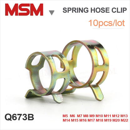 10PCS Vacuum Spring Hose Clip For Fuel Oil Water Pipe Hose Clamp Black Spring Clip Pipe Tube Band Clamp Metal FastenerM5/6/7/8/9