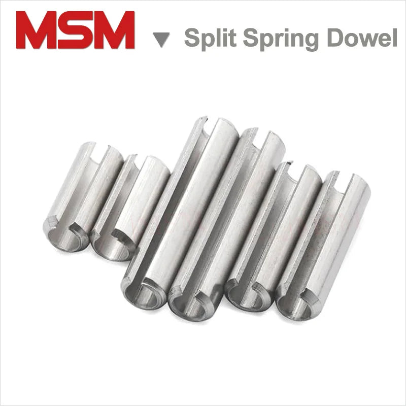 10Pc Stainless Steel Straight Slotted Elastic Cylindrical Cotter Pin Tension Dowel M8/10/12 Split Spring Dowel  Spring Pin GB879