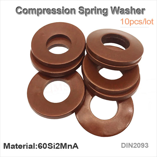 10Pcs 60Si2MnA Compression Spring Washer Disc Spring Outer Dia 20/22.5/25/28/31.5/35.5/40/45mm Spring Gasket