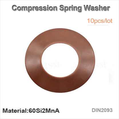 10Pcs 60Si2MnA Compression Spring Washer Disc Spring Outer Dia 20/22.5/25/28/31.5/35.5/40/45mm Spring Gasket