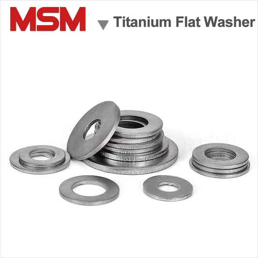 10Pcs Acid/Alkali Resistant Corrosion Pure Titanium TA2 Flat Washer Plain Washer M2/2.5/3/4/5/6/8/10/12/14/16/18/20