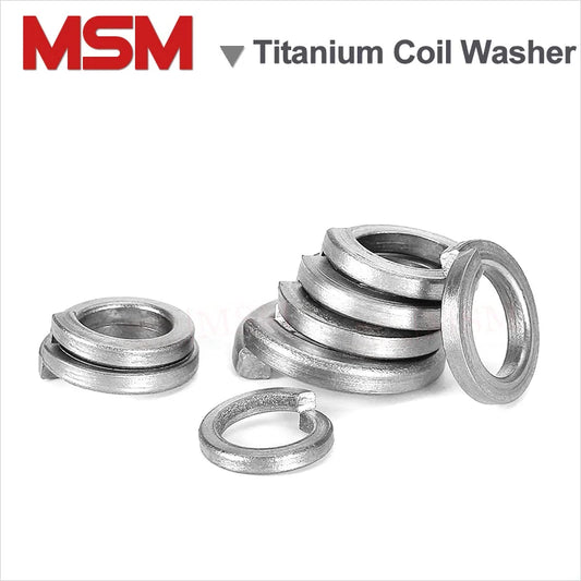 10Pcs Acid/Alkali Resistant Corrosion Pure Titanium TA2 Single Coil Spring Lock Washers M2/2.5/3/4/5/6/8/10/12/14/16/18/20