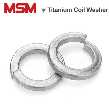 10Pcs Acid/Alkali Resistant Corrosion Pure Titanium TA2 Single Coil Spring Lock Washers M2/2.5/3/4/5/6/8/10/12/14/16/18/20