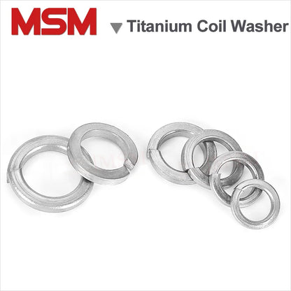 10Pcs Acid/Alkali Resistant Corrosion Pure Titanium TA2 Single Coil Spring Lock Washers M2/2.5/3/4/5/6/8/10/12/14/16/18/20