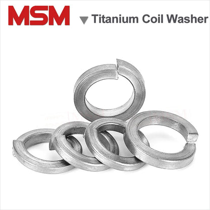 10Pcs Acid/Alkali Resistant Corrosion Pure Titanium TA2 Single Coil Spring Lock Washers M2/2.5/3/4/5/6/8/10/12/14/16/18/20