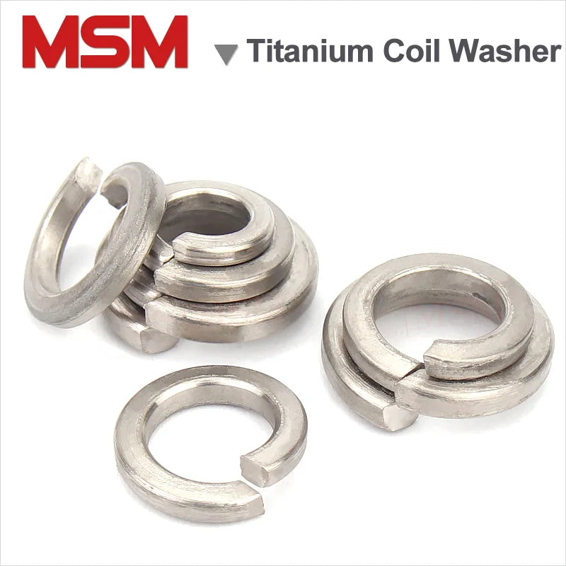 10Pcs Acid/Alkali Resistant Corrosion Pure Titanium TA2 Single Coil Spring Lock Washers M2/2.5/3/4/5/6/8/10/12/14/16/18/20