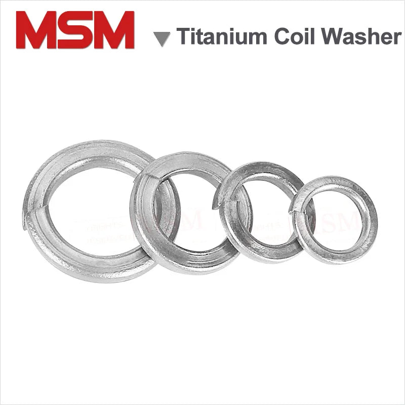 10Pcs Acid/Alkali Resistant Corrosion Pure Titanium TA2 Single Coil Spring Lock Washers M2/2.5/3/4/5/6/8/10/12/14/16/18/20