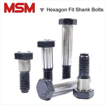 10Pcs Grade 8.8 Hexagon Fit Shank Bolts For Reaming Holes Hexagon Plug Bolts Shoulder Screw M8 M10 M12