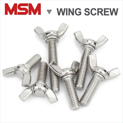 10Pcs Stainless Steel M4 M5 Butterfly Bolt Wing Screws Hand Tighten Wing Bolt/Screws Length [6~100mm]