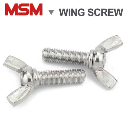 10Pcs Stainless Steel M4 M5 Butterfly Bolt Wing Screws Hand Tighten Wing Bolt/Screws Length [6~100mm]