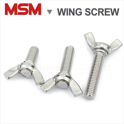 10Pcs Stainless Steel M4 M5 Butterfly Bolt Wing Screws Hand Tighten Wing Bolt/Screws Length [6~100mm]