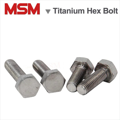 10Pcs TA2 Titanium Hexagon Head Screws DIN933 /Bolt/Titanium Hex Nut/Plain Washer Light Weight Corrosion Resistant M3 M4 M5