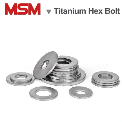 10Pcs TA2 Titanium Hexagon Head Screws DIN933 /Bolt/Titanium Hex Nut/Plain Washer Light Weight Corrosion Resistant M3 M4 M5