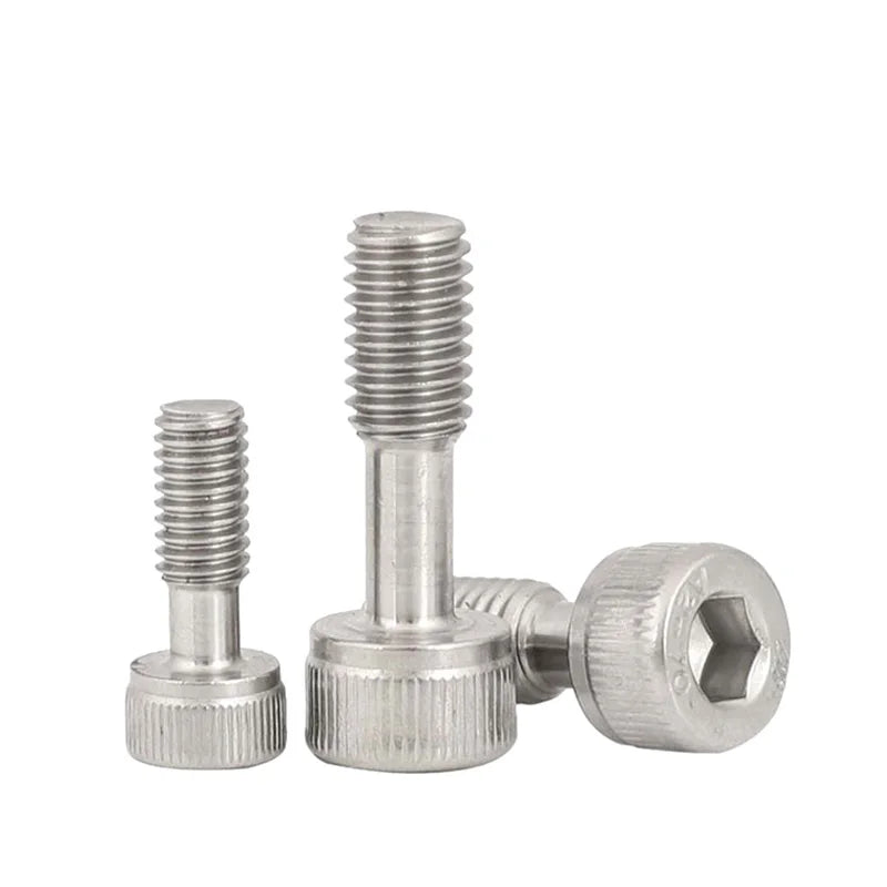 10pcs Knurled Hexagon Socket Captive Screws 304 Stainles Steel M2 M2.5 M3 M4 M5 M6 Short Head Half Thread Male Bolt Anti-Release