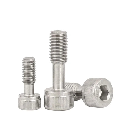 10pcs Knurled Hexagon Socket Captive Screws 304 Stainles Steel M2 M2.5 M3 M4 M5 M6 Short Head Half Thread Male Bolt Anti-Release