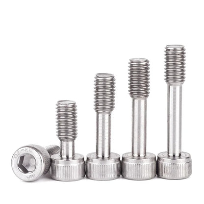 10pcs Knurled Hexagon Socket Captive Screws 304 Stainles Steel M2 M2.5 M3 M4 M5 M6 Short Head Half Thread Male Bolt Anti-Release