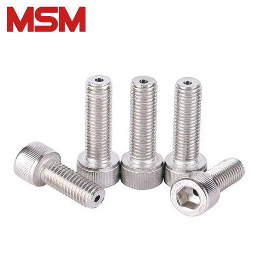 10pcs M2.5 M3 M4 M5 M6 M8 Inner Hexagon Cylindrical Head Hollow Screws 304 Stainless Steel Through Hole Air Exhaust Bolt