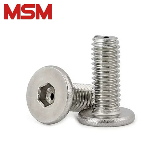 10pcs M2.5 M3 M4 M5 M6 M8 Thin Flat Head Hollow Screw Through Hole Air Exhaust 304 Stainless Steel Inner Hexagon Hex Socket Bolt