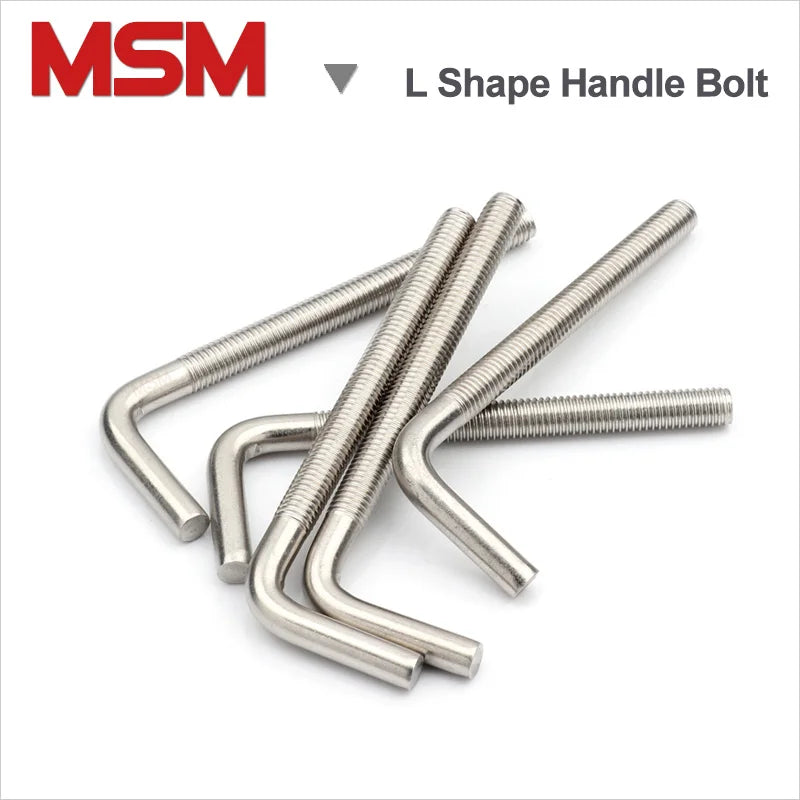 10pcs MSM Stainless Steel L Shape Handle Bolts 7 Type Right Angle Screw M4 M5 M6 M8 M10 M12 Hooker Anchor Fastening Screws