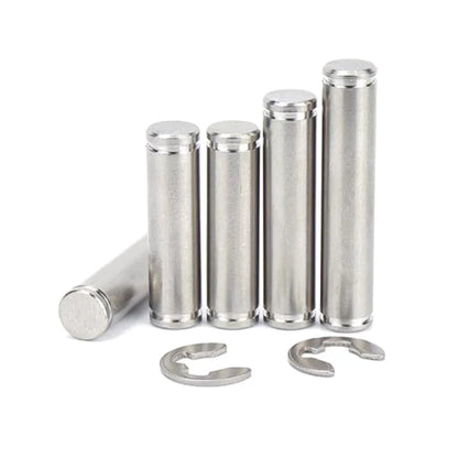 10pcs Stainless Cylindrical Double Ends Grooved Pins Shaft with Circlip D3/4/5/6 Two Head Grooved Shaft Plug with Retaining Ring