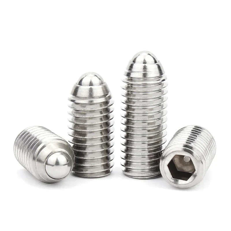 10pcs Stainless Steel Hex Socket Spring Ball Plunger Screw  Positioning Allen Grub Bolt Ball Point Set Screws  M3 M4 M5 M6