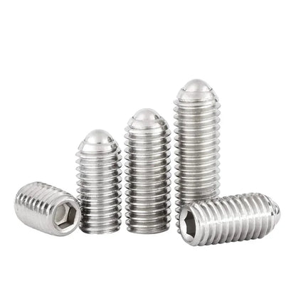 10pcs Stainless Steel Hex Socket Spring Ball Plunger Screw  Positioning Allen Grub Bolt Ball Point Set Screws  M3 M4 M5 M6