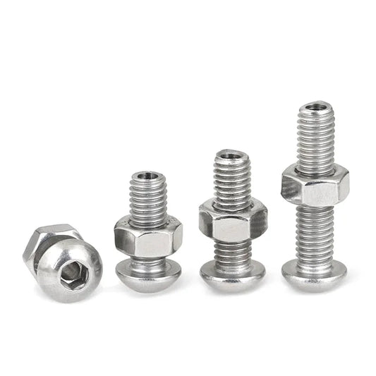 10pcs Stainless Steel Hexagon Socket Button Head Hollow Screws and Nuts M4 M5 M6 M8 M10 M12 M16 Screw with Air Through Hole